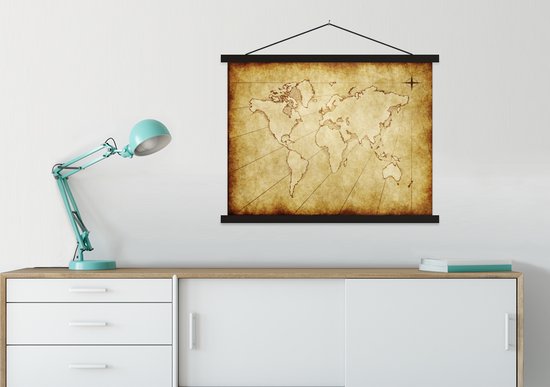 Affiche textielposter carte du vieux monde sur papier 60x45 cm