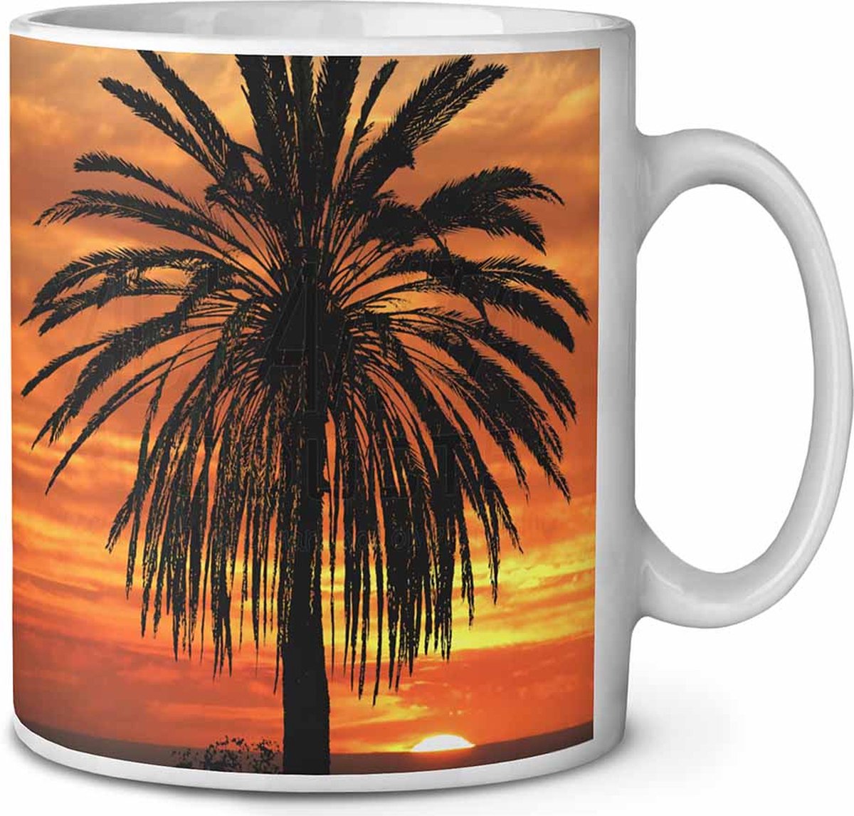 Palmboom Zondsondergang Koffie-thee mok