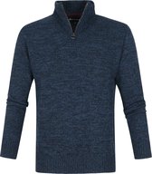 Barbour - Half Zip Trui Lamswol Donkerblauw - Maat XXL - Regular-fit