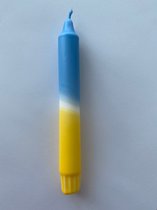 Jolie Candle Art - kaars - vlag Oekraïne - kaars voor Oekraïne - geel en blauw - set 3 kaarsen