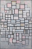 Walljar - Piet Mondriaan - Compositie No. IV - Muurdecoratie - Plexiglas schilderij