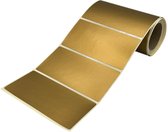 Gouden Sluitsticker - Dull Gold - 100 Stuks - XXXL - rechthoek 100x50mm - donkergoud - sluitzegel - sluitetiket - preegsticker - chique inpakken - verzenddoos - cadeau - gift - trouwkaart - geboortekaart - kerst