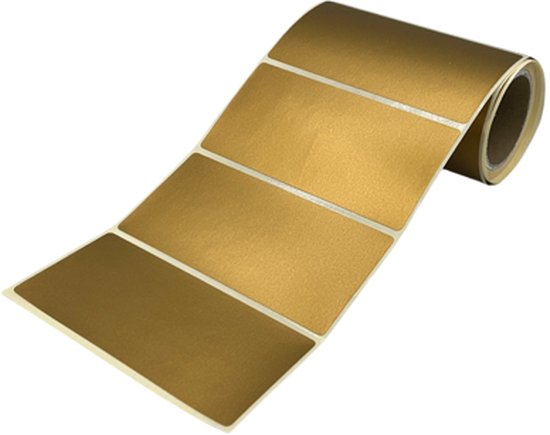 Foto: Gouden sluitsticker dull gold 100 stuks xxxl rechthoek 100x50mm donkergoud sluitzegel sluitetiket preegsticker chique inpakken verzenddoos cadeau gift trouwkaart geboortekaart kerst