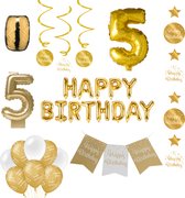 5 jaar Verjaardag Versiering pakket Gold