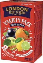 London Fruit and Herb Thee - Variety Pack Fruit & Spice - 20 zakjes Vruchtenthee - 5 * Blackcurrant, Lemon & Lime, Apple & Cinnamon en Spiced Orange