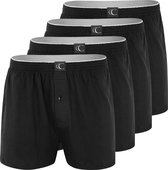 Clark Crown Wijde Boxershorts Heren 4-Pack Classics Multipack - L - Zwart