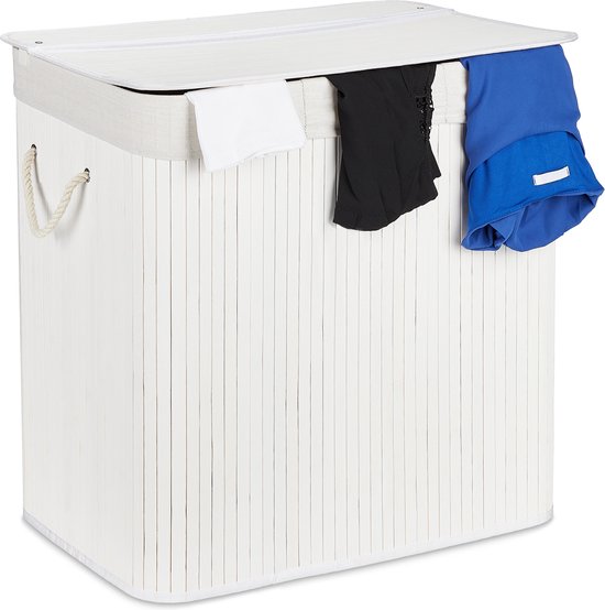 WENKO Telescopisch systeem Herkules Laundry, opbergsysteem met wassorteerder, 3 vakken met handgrepen, incl. hoofdstangen, dwarsstang, plank en ophanghulp, individueel instelbaar, zwart