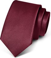 Premium Ties - Luxe Stropdas Heren - Polyester - Bordeaux - Incl. Luxe Gift Box!