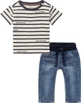 Noppies - Ensemble de vêtements - 2 pièces - Pantalon Navoi jeans lavage moyen - chemise Hyesan rayé - Taille 56
