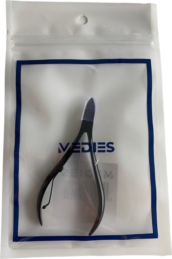 Medies - nageltang | nagelriemknipper voor vinger- en teennagels  |nagelriem knipper | nagelriemknipper | nagelriemverzorging | nagelriem duwer | cuticle knipper | cuticle cutter | manicure & pedicure - spitse bek - zwart - stainless steel