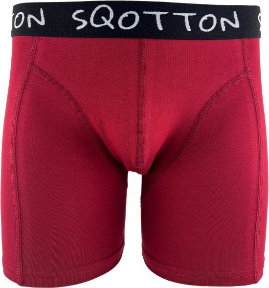Boxershort - SQOTTON® - Basic - Bordeauxrood - Maat L