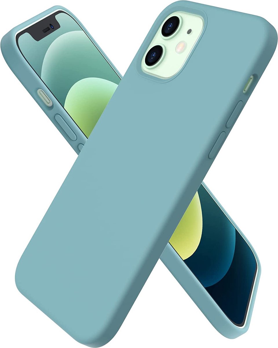 Hoesje Compatibel met iPhone 12 Mini 5.4 Silicone Case, Case Ultra dunne volledige bescherming vloeibare siliconen Phone Case Bescherming voor de iPhone 12 Mini (2020) 5,4 inch cactus