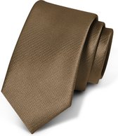 Premium Ties - Luxe Stropdas Heren - Polyester - Bruin - Incl. Luxe Gift Box!