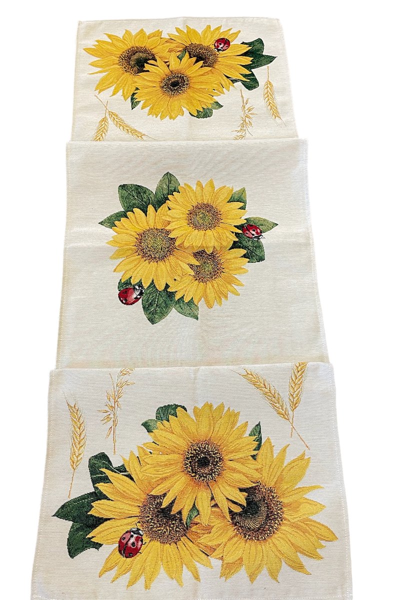 Tafelkleed - luxe gobelin - Zonnebloem - Loper 140 cm