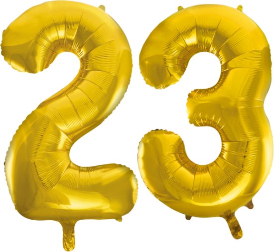 Folieballon 23 jaar Goud 66cm