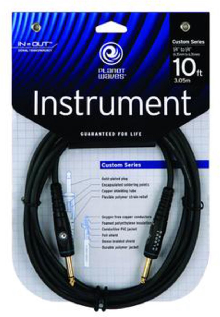 D'Addario PW-G-10 Instrumentenkabel 3m Custom - Gitaarkabel