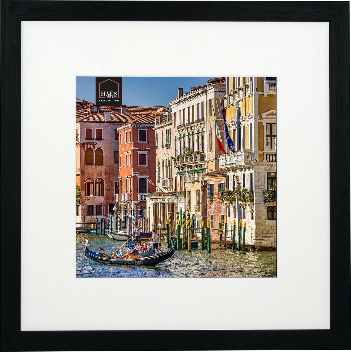 HAES deco Houten Fotolijst met Passe-partout Venezia zwart voor 1 foto formaat 20x20 of 30x30 -SP12931