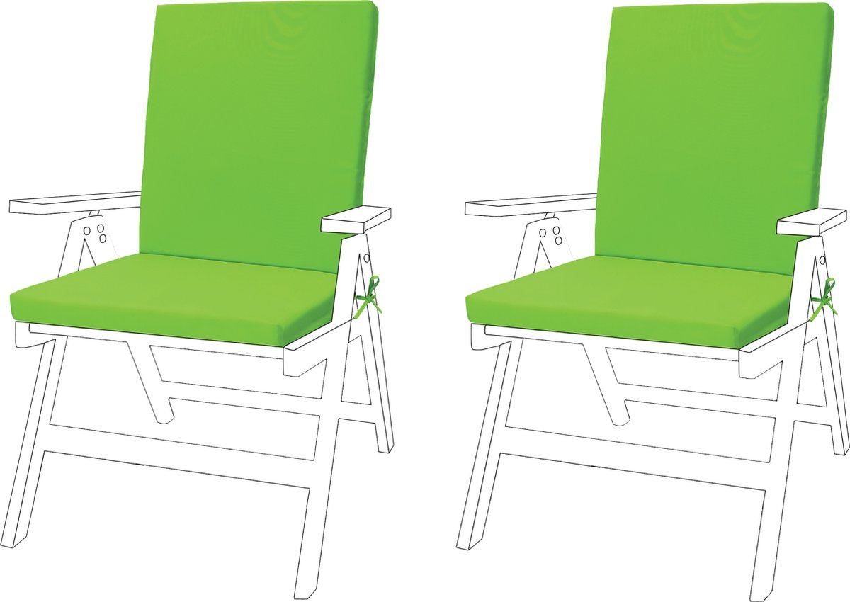 Stoel Zitkussen voor Tuin - Hoge Rug Tuinkussen - Zitkussen Ergonomisch - Tuinstoelkussens met Lint - Buiten Tuin Stoelkussen - Zitkussens 44cm x 100cm