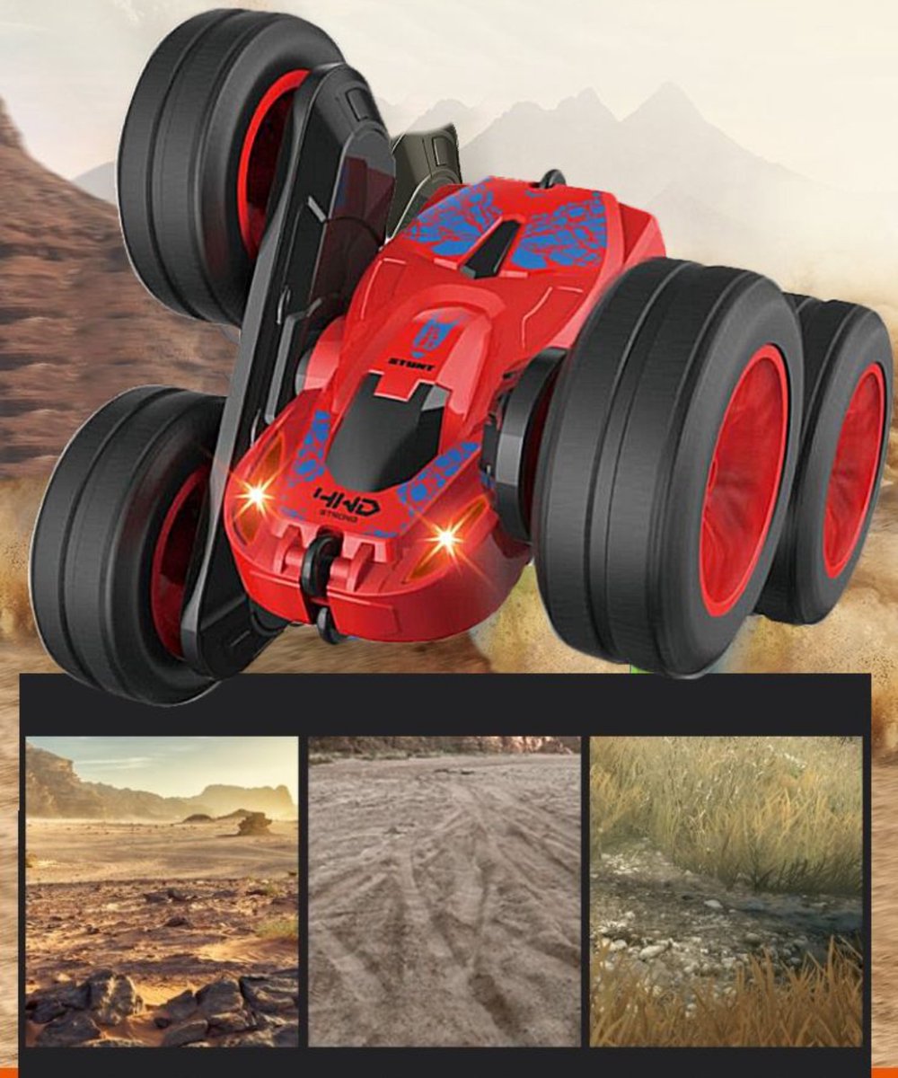 HyperWheels - Bestuurbare Auto voor Jongens - Speelgoed Stuntauto voor Binnen of Buiten - Rood met Zwart - incl. 2 accu's — afbeelding 9