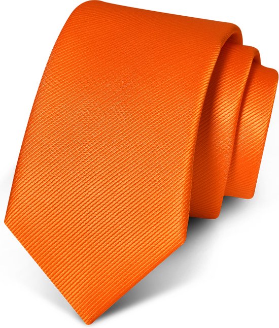 Premium Ties - Luxe Stropdas Heren - Polyester - Oranje - Incl. Luxe Gift Box!
