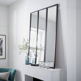 INSPIRE - Rechthoekige spiegel ATELIER - B.85 x H.115 cm - Zwart metaal