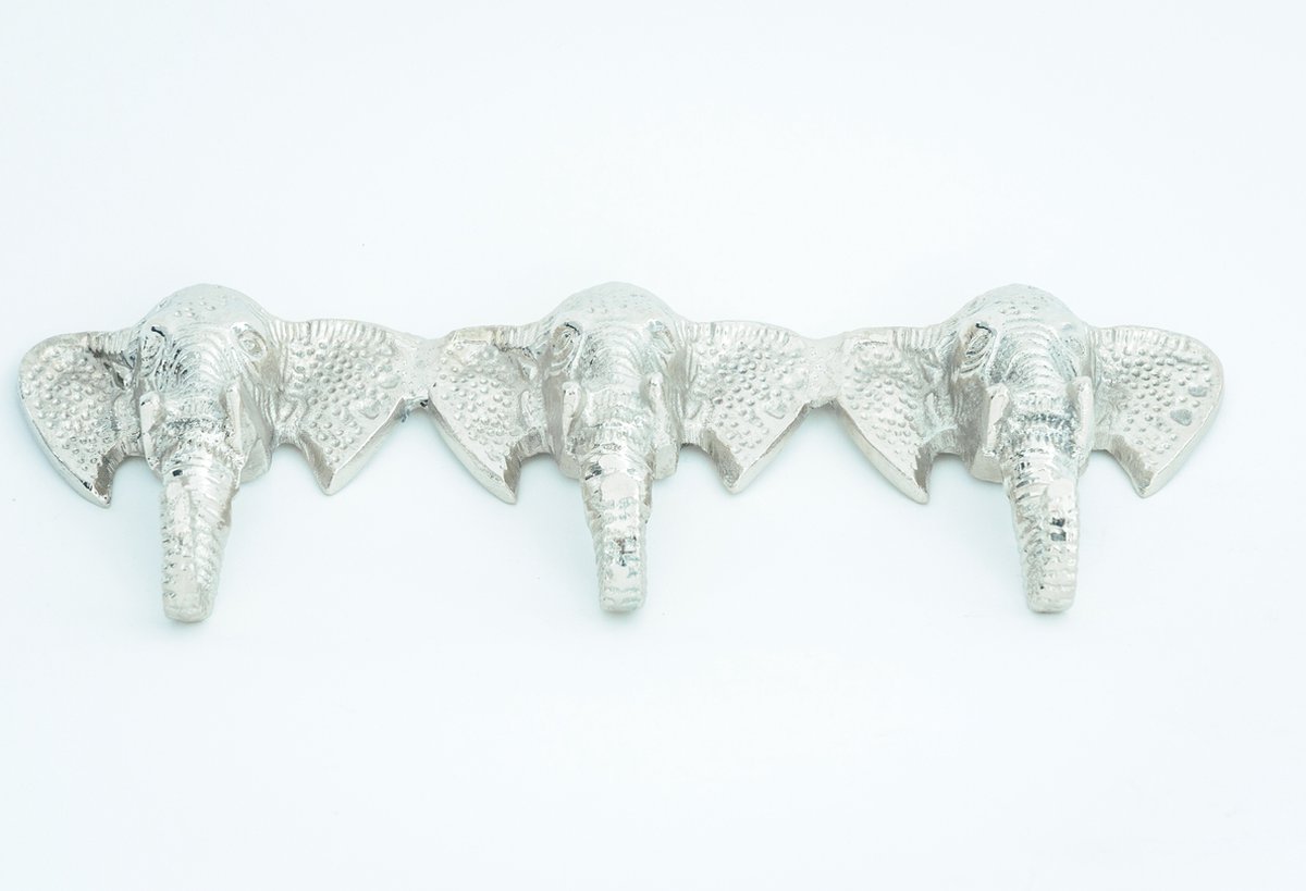 Wandhaak olifant aluminium - Theedoekhouder olifant - Handdoekhouder olifant - Hanger - Kapstok - Wandkapstok