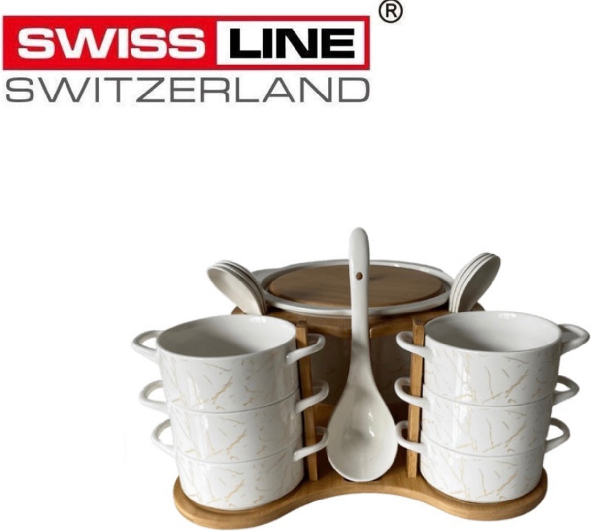 Swiss Line - 15-delige soupset - marmer goud kleurig