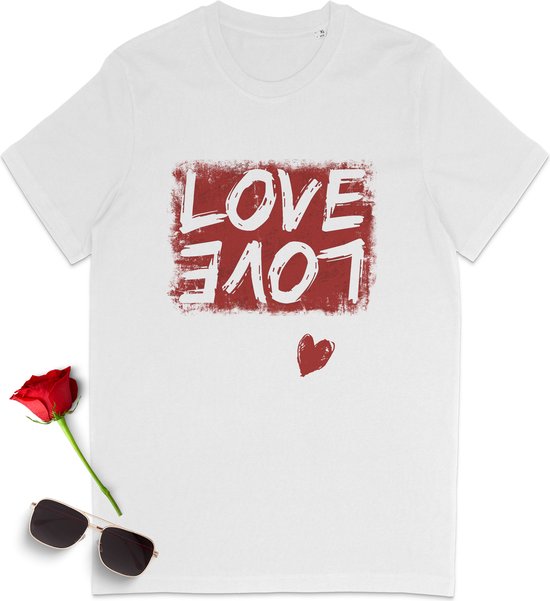 Love t shirt - Grunge Love ontwerp tshirt - Vintage print opdruk - T-shirt heren - T shirt dames - Love shirt vrouwen mannen - Unisex maten: S M L XL XXL XXXL - T shirt kleuren: Zwart en wit.