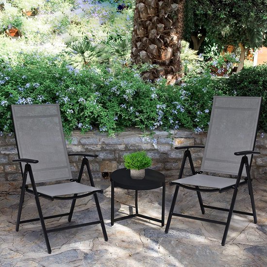 VORTIVO Tuinstoel, stapelbaar, hoogwaardige outdoorstoelen in zwart, weerbestendig, uv-bestendig, tot 200 kg, voor balkon, terras en eetkamer VORTIVO Tuinstoel, stapelbaar, hoogwaardige outdoorstoelen in zwart, weerbestendig, uv-bestendig, tot 200 kg, voor balkon, terras en eetkamer