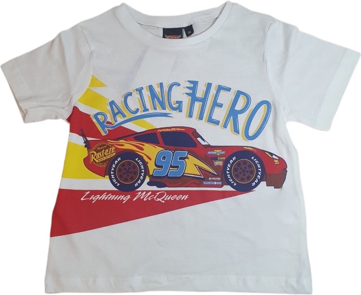 Disney -T-shirt Disney Cars - jongens - wit - maat 98