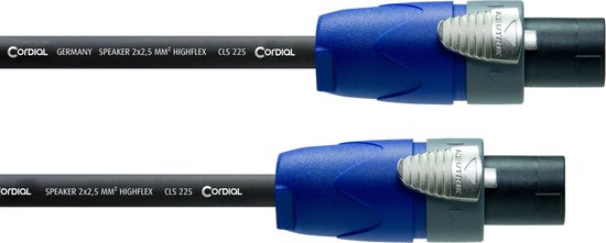 Câble Cordial LS Speakon 20m fiche Neutrik, 2 x 2,5 qmm - Câble haut-parleur