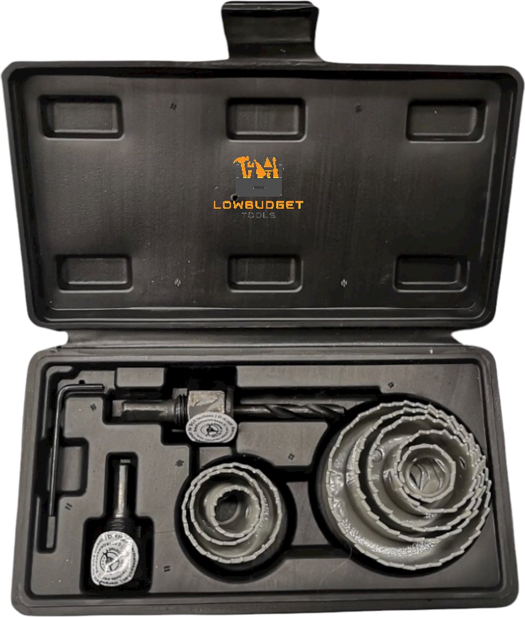 LB TOOLS Sterke 11 delige gatenzaagset 19-64mm | Gatzaag | Gatenzaag | Ø 19-22-29-32-38-44-51-64 mm -