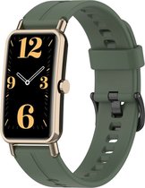 Siliconen Smartwatch bandje - Geschikt voor Huawei Watch Fit Mini siliconen bandje - groen - Strap-it Horlogeband / Polsband / Armband