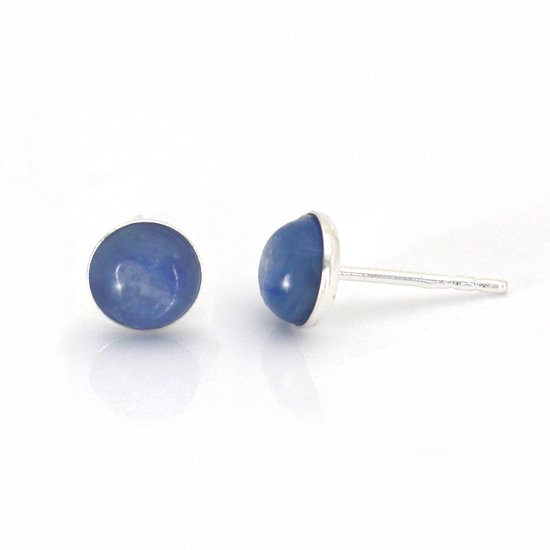 ARLIZI 2045 Oorbellen blauw kyaniet cabochon oorstekers - sterling zilver