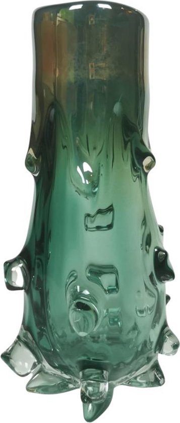 Vaas groen cactus glas - Vaas in de vorm van een cactus - Cactus vaas - Glazen vaas - Decoratieve vaas