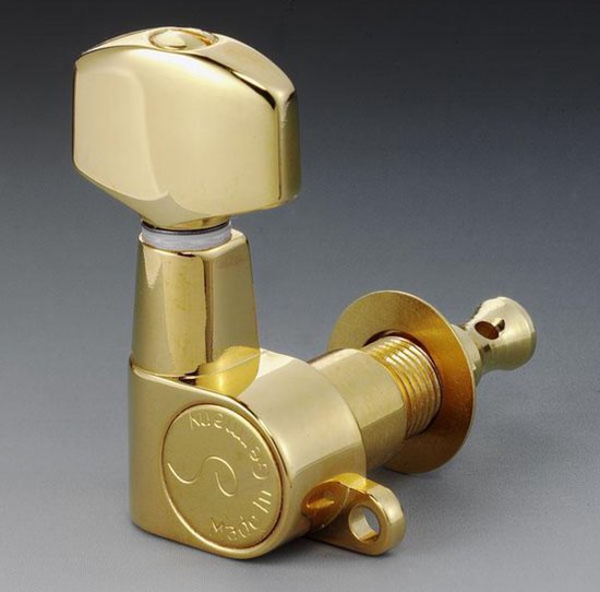 Schaller M6 Mini Locking Gold 3L+3R small metal button stemmechanieken elektrisch en western gitaar