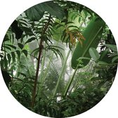 Sanders & Sanders zelfklevende behangcirkel tropische jungle bladeren groen - 601137 - Ø 140 cm