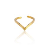 Michelle Bijoux - Ring - V - Goudkleurig - Verstelbaar - One Size
