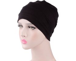 Tulband - Head wrap - Chemo muts – Haarband Damesmutsen - Tulband cap - Hoofddeksel – Beanie - Hoofddoek - Muts - Zwart - Hijab - Slaapmuts - Hoofdwear  – Haarverzorging