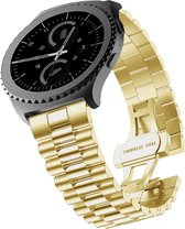 Stalen Smartwatch bandje - Geschikt voor Strap-it Samsung Galaxy Watch 42mm Presidential stalen band - goud - Strap-it Horlogeband / Polsband / Armband