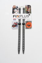 2 Fixplus straps donkergrijs 30cm - TPU spanband voor snel en effectief bundelen en bevestigen van fietsonderdelen, ski's, buizen, stangen, touwen en latten