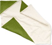 ZoZo handgemaakt-Wikkeldeken- wikkeldoek- omslagdoek- baby- ribstof-Lime-Teddy-Gebroken-Wit