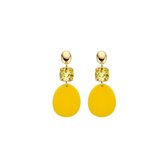 Biba  Oorknop Rondje Steen Mix 5 Yellow  82433