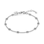 Twice As Nice Armband in zilver, bloemetjes, bolletjesketting  16 cm+3 cm