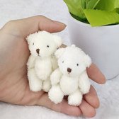 Pluche beertjes - Mini beertjes - 2stuks - Pluche beren - Knuffel - 6CM - Teddybear - Wit - Kleine beren knuffels