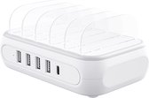 ORICO Multi charger oplaadstation - 5 laadpoorten - USB-A / USB-C PD - 50W – Wit
