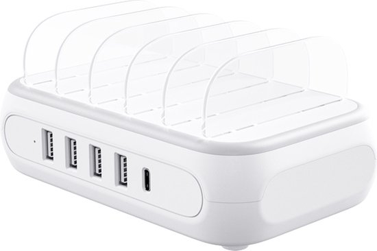 ORICO Multi charger oplaadstation - 5 laadpoorten - USB-A / USB-C PD - 50W – Wit