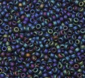 11-401FR | Miyuki rocailles seed beeds 11/0 Opaque Matte AB Black | Glas kralen | Zwart | 11-401FR