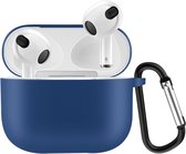 Lunso - Softcase cover hoes - Geschikt voor AirPods 3 - Blauw