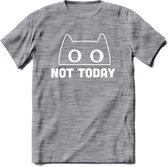 Not Today - Katten T-Shirt Kleding Cadeau | Dames - Heren - Unisex | Kat / Dieren shirt | Grappig Verjaardag kado | Tshirt Met Print | - Donker Grijs - Gemaleerd - XL